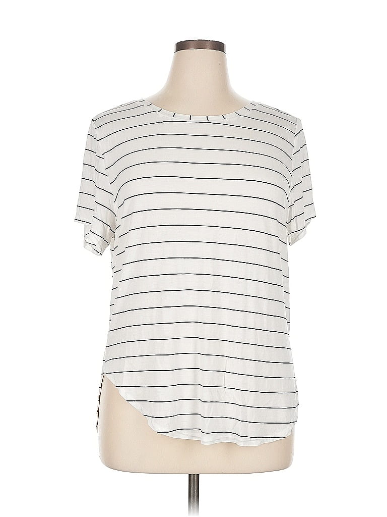 Pre-owned Halogen Short Sleeve T-shirt In White