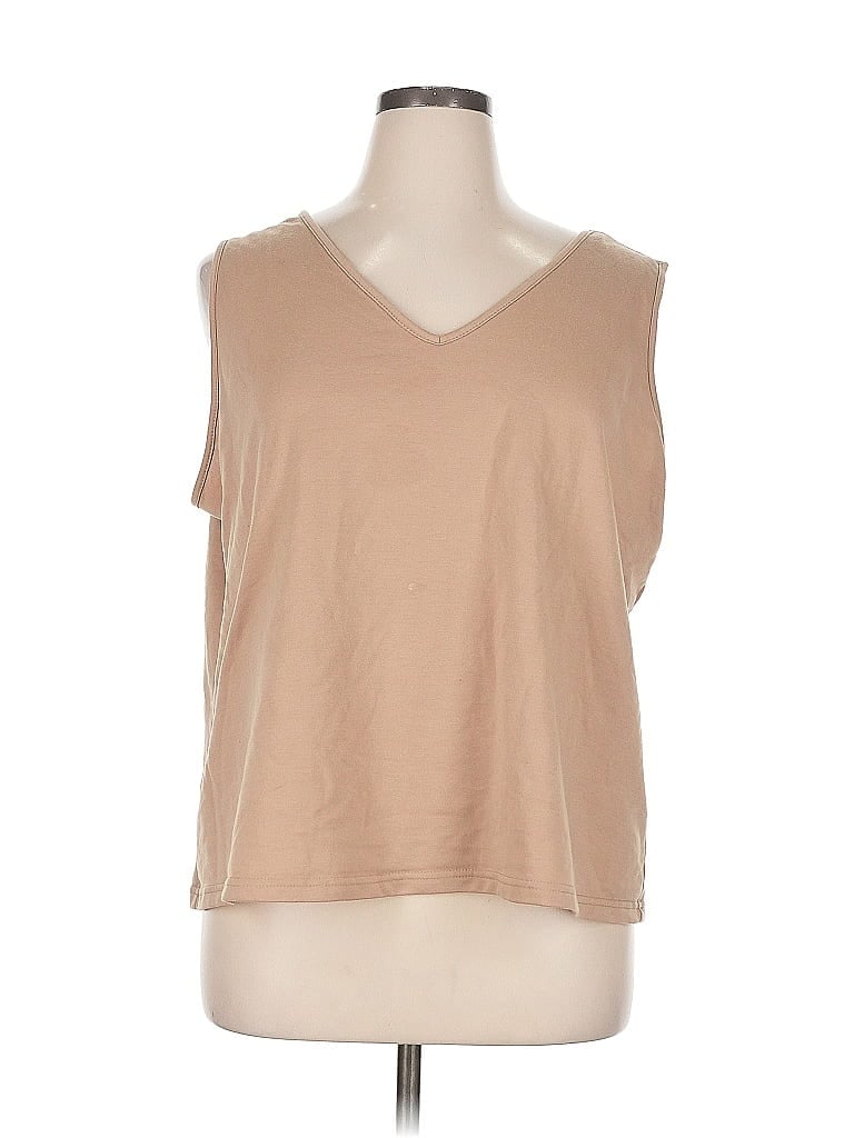 Pre-owned Nydj Sleeveless T-shirt In Brown