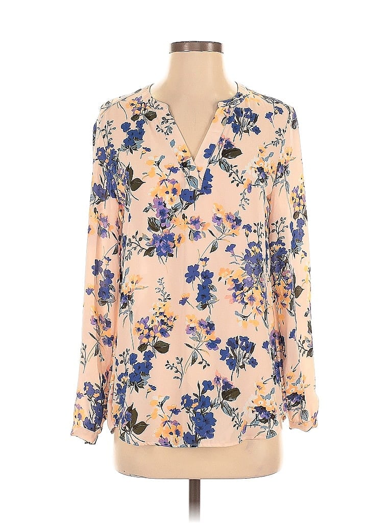 Pre-owned Adrianna Papell Long Sleeve Blouse In Brown