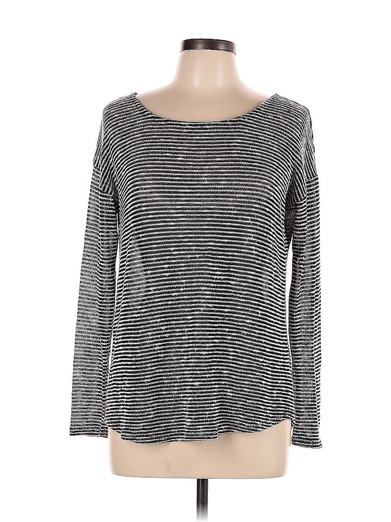 Pre-owned Bar Iii Long Sleeve Top Gray Boatneck Tops