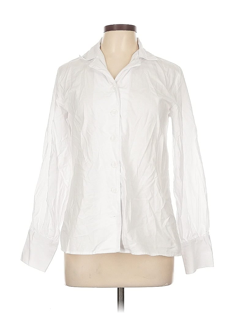 Pre-owned Unbranded Long Sleeve Button Down Shirt In White