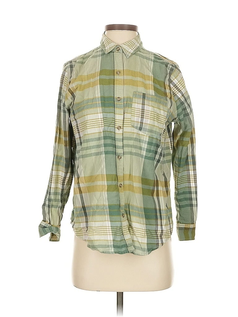 Pre-owned Universal Thread Long Sleeve Button Down Shirt In Green