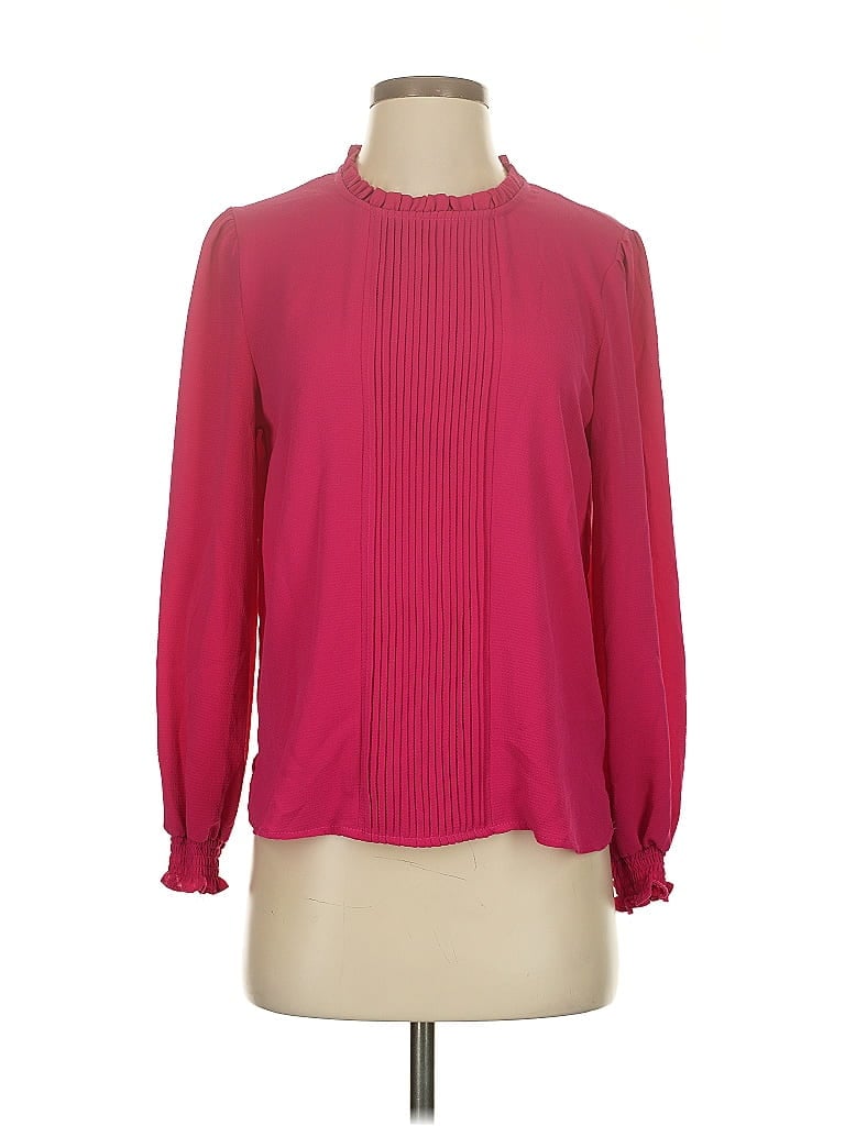 Pre-owned Cece Long Sleeve Blouse In Pink