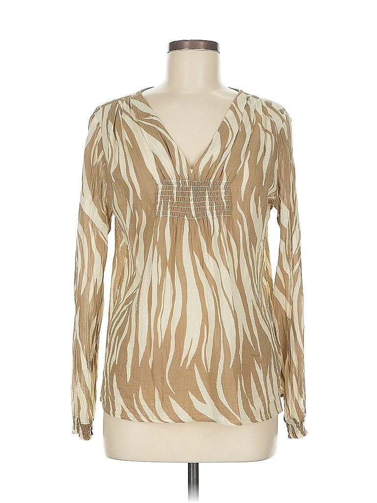 Pre-owned Michael Michael Kors Long Sleeve Blouse In Brown