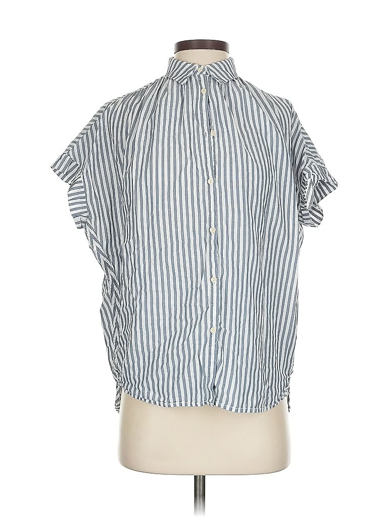 Click to view more detailed imagery on our partner's website Pre-owned Madewell Short Sleeve Blouse In Blue