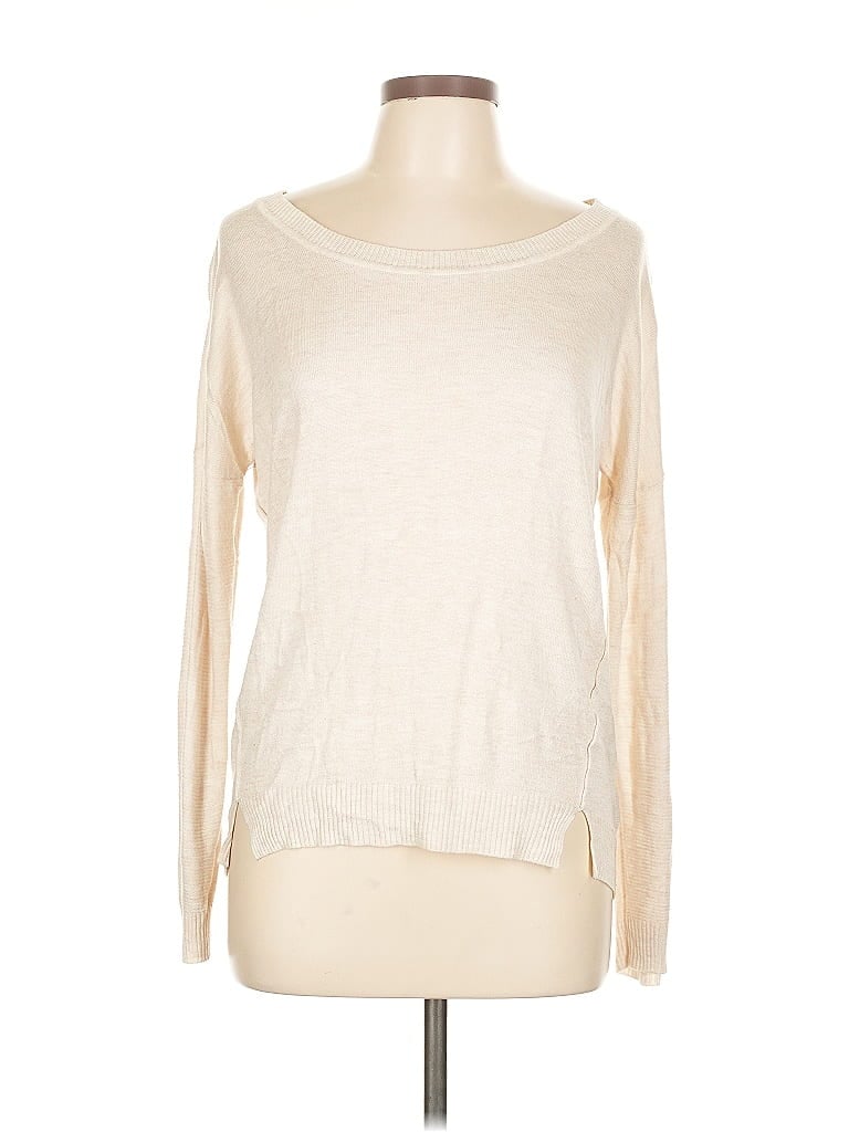 Pre-owned Pink Rose Pullover Sweater In White