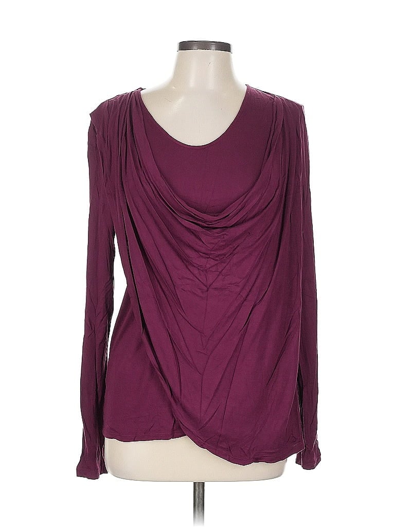 Pre-owned Cabi Long Sleeve Blouse In Burgundy