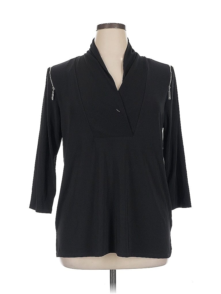 Pre-owned Chaus 3/4 Sleeve Blouse In Black