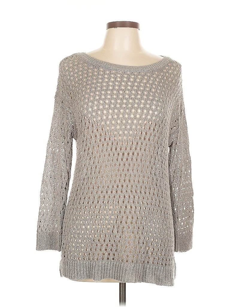 Pre-owned Ann Taylor Factory Pullover Sweater In Silver