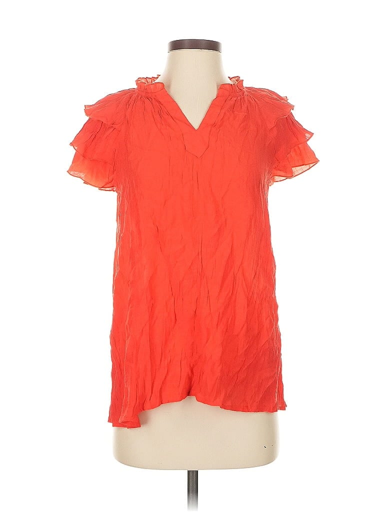 Click to view more detailed imagery on our partner's website Pre-owned Nanette Lepore Short Sleeve Blouse In Orange