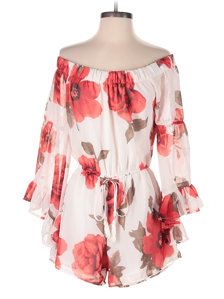 Click to view more detailed imagery on our partner's website Pre-owned Blush Romper In Red