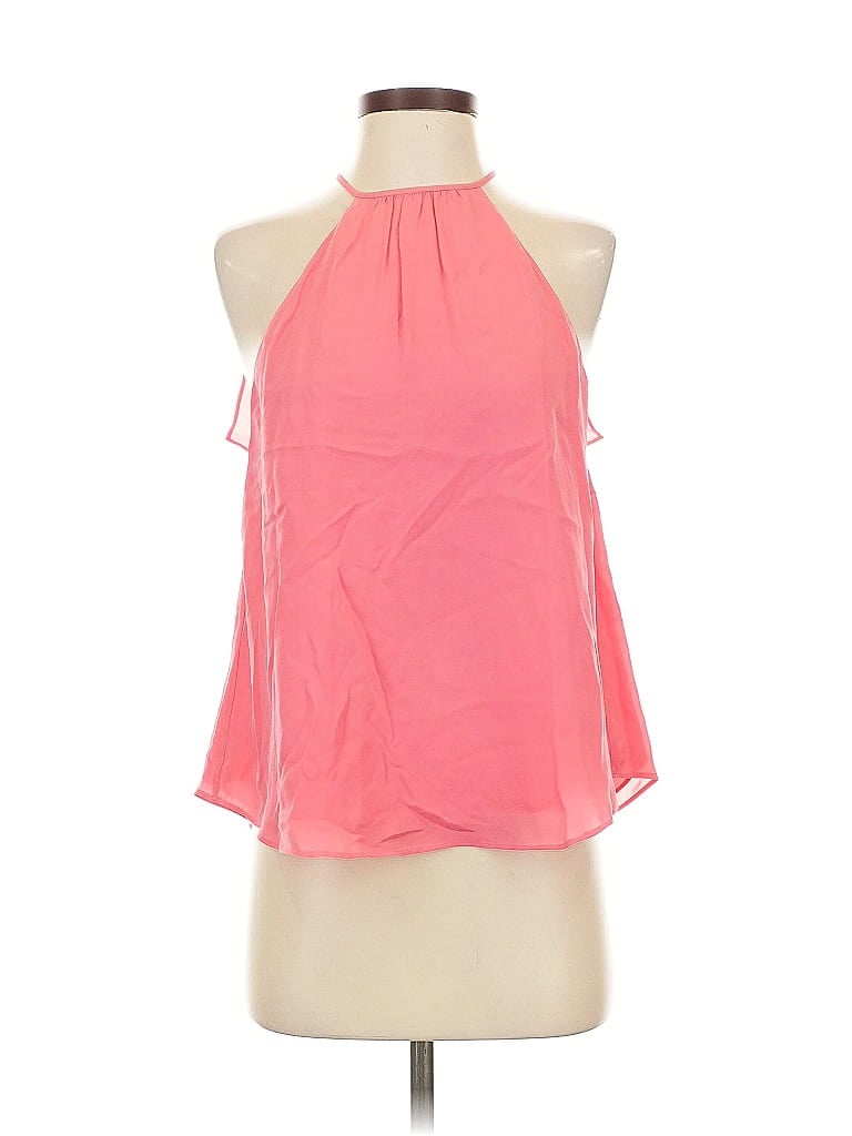 Chelsea And Walker Sleeveless Silk Top Pink Halter Neckline Tops In Pink