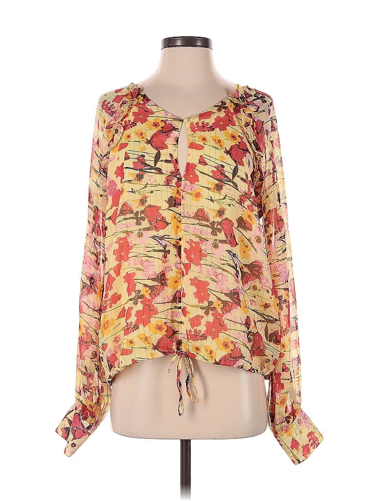 Pre-owned Walter Baker Long Sleeve Blouse In Yellow