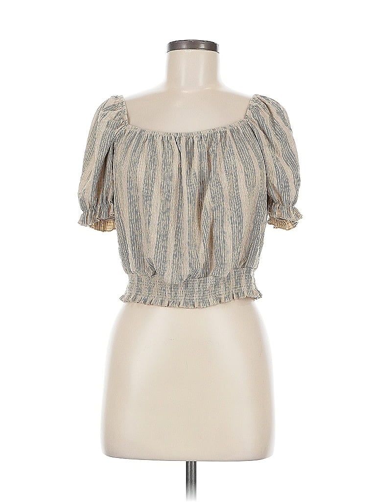 Pre-owned H&m Short Sleeve Blouse In Silver