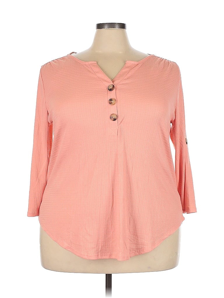 Pre-owned Como Vintage 3/4 Sleeve Blouse In Pink