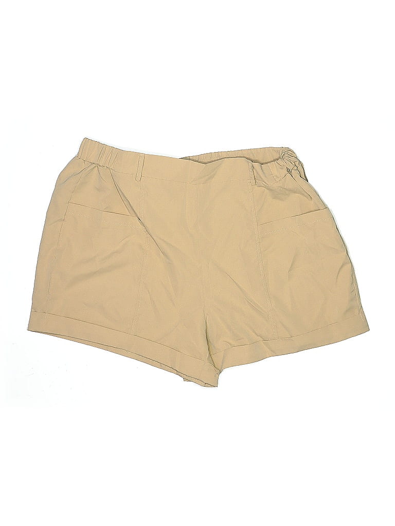 Pre-owned Shein Curve Khaki Shorts In Brown