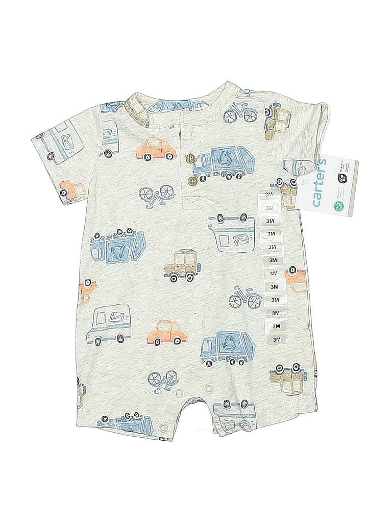 CARTER'S Pre-owned Babies' Short Sleeve Onesie In Blue