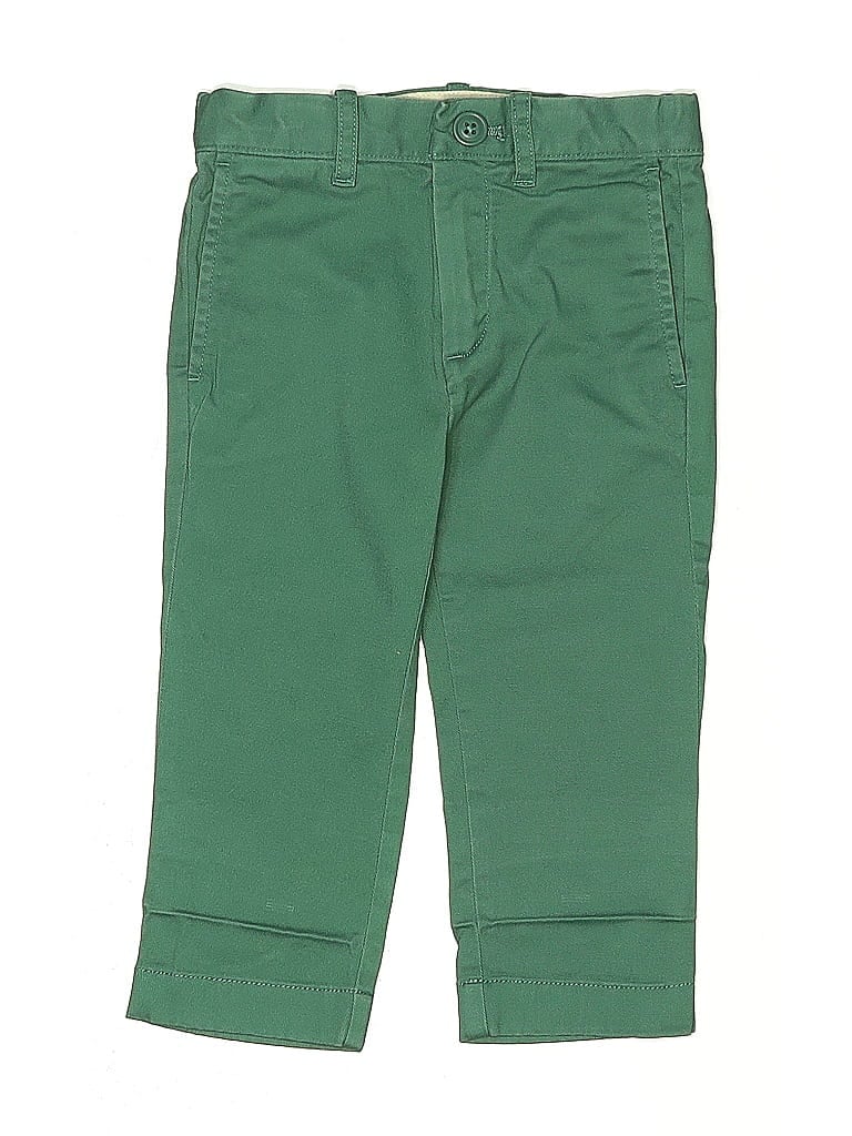Pre-owned Crewcuts Kids' Khaki Pant In Green