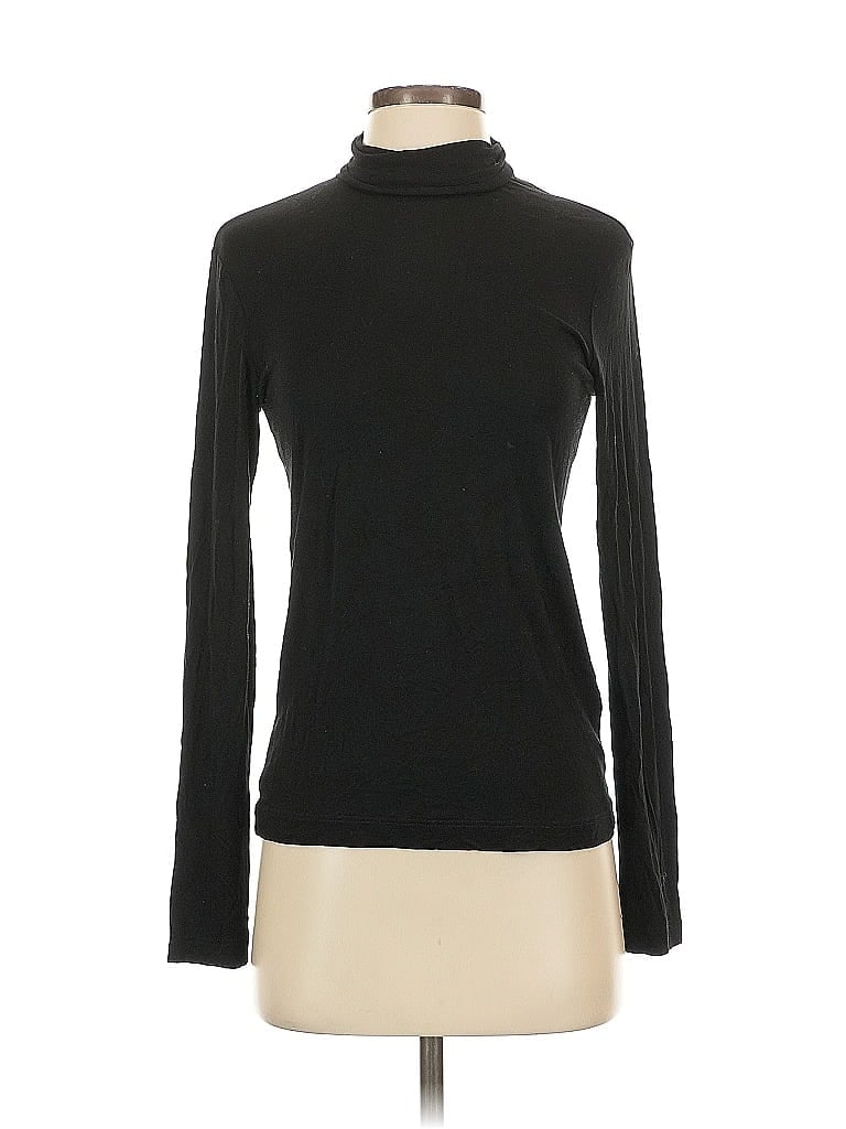 Pre-owned H&m Long Sleeve Top Black Turtleneck Tops