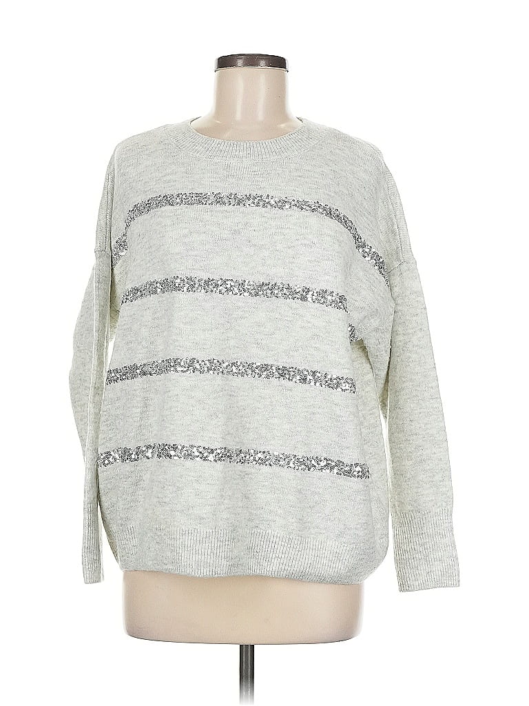 Pre-owned Vince Camuto Pullover Sweater In Silver