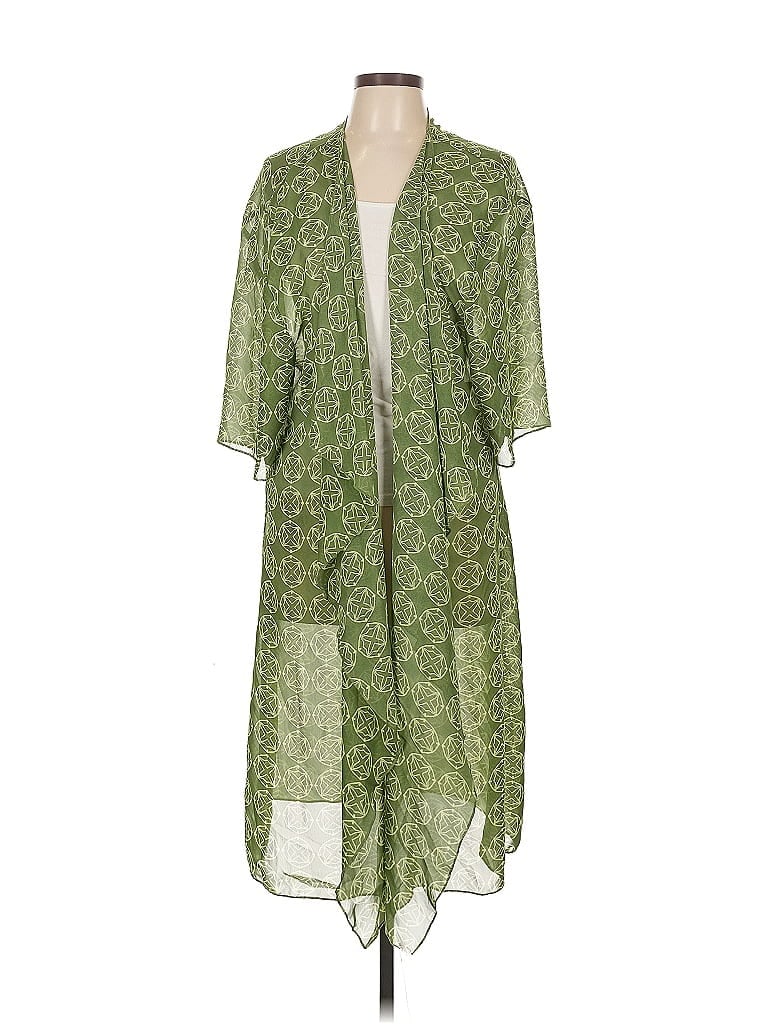 Pre-owned Lularoe Kimono In Green