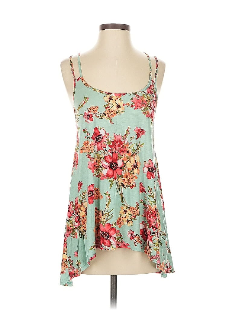 Pre-owned Bluheaven Tank Top Teal Strapless Neckline Tops In Blue