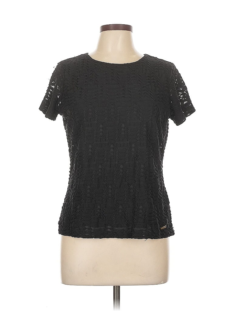 CALVIN KLEIN Pre-owned Short Sleeve Top Gray Crew Neck Tops