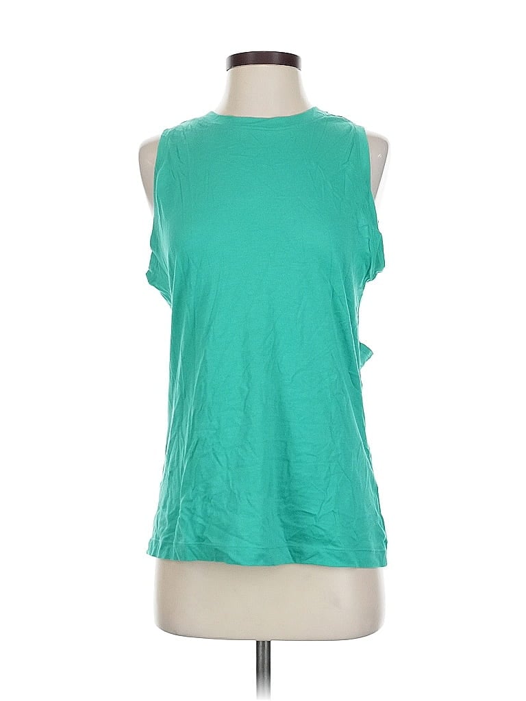 Click to view more detailed imagery on our partner's website Pre-owned Zella Sleeveless Top Teal Scoop Neck Tops In Blue