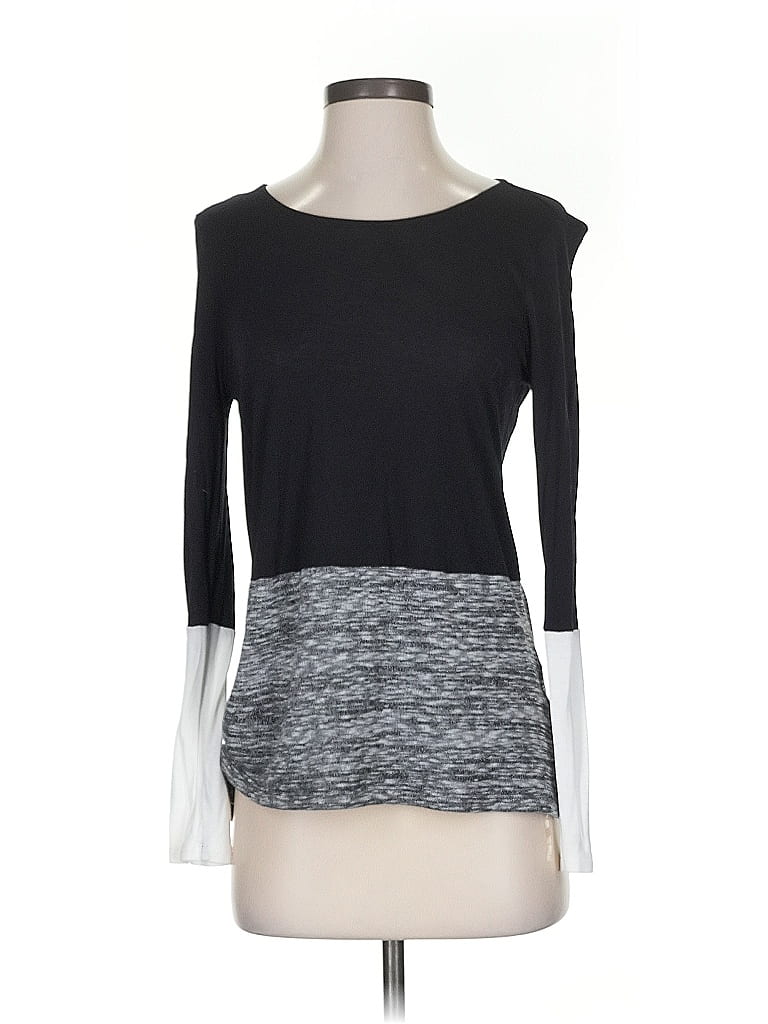 Pre-owned Inc International Concepts Long Sleeve Top Gray Boatneck Tops