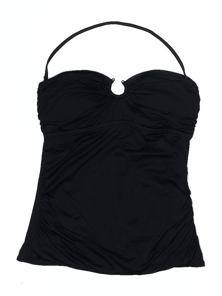 Pre-owned Michael Michael Kors Swimsuit Top Black Solid Pattern Swimwear