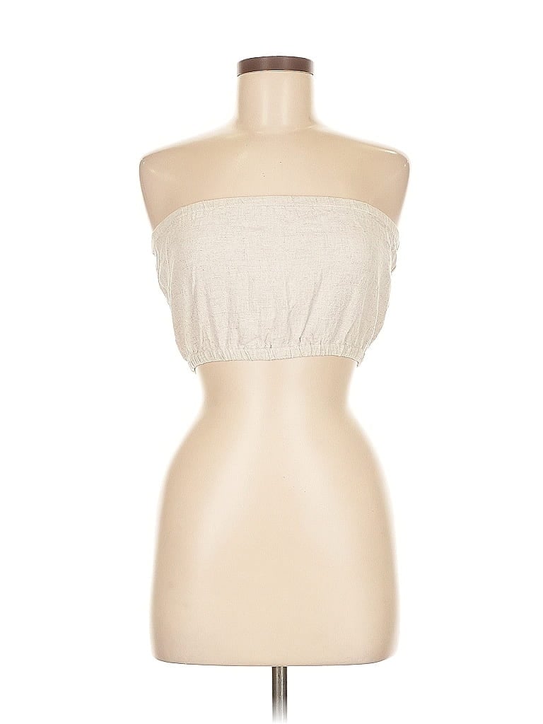 Pre-owned Rachel Pally Sleeveless Top Ivory Strapless Neckline Tops In White