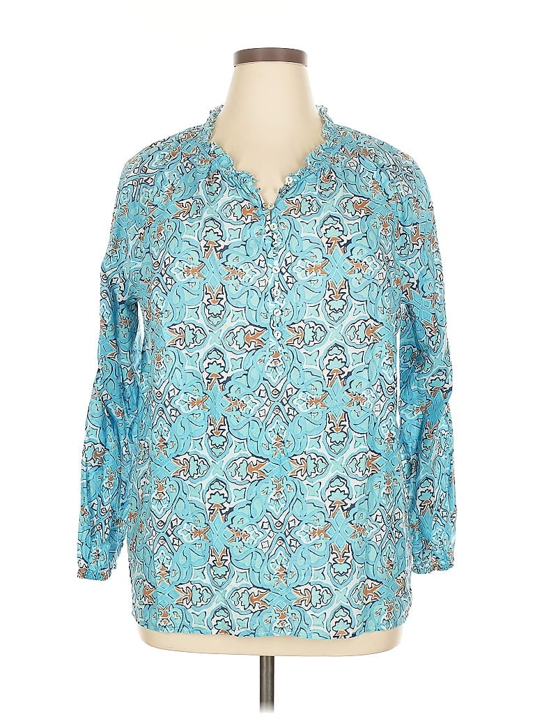 Click to view more detailed imagery on our partner's website Pre-owned Talbots 3/4 Sleeve Blouse In Blue