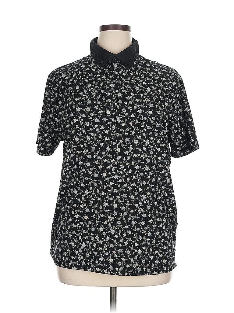 Pre-owned Express Outlet Short Sleeve Polo Shirt In Black