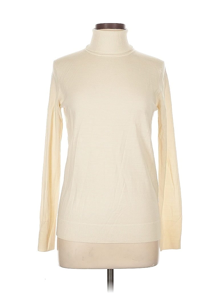 Pre-owned Uniqlo Long Sleeve Turtleneck In White