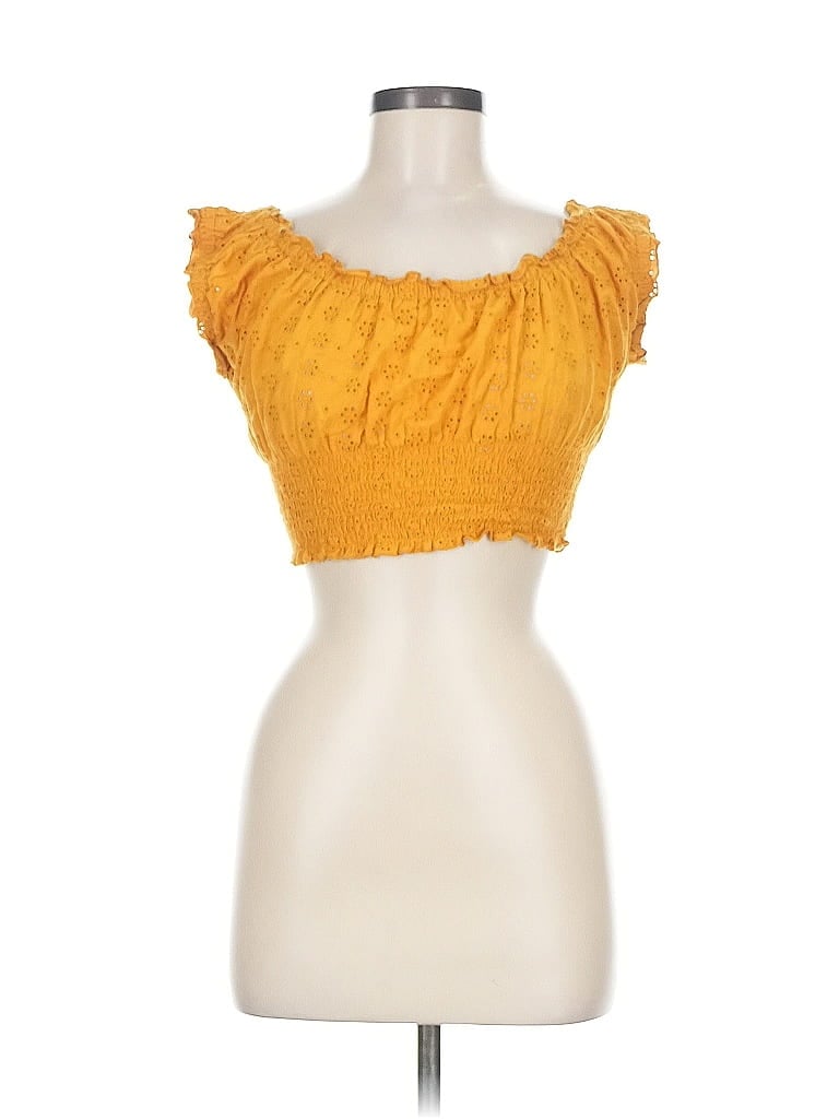Click to view more detailed imagery on our partner's website Pre-owned Ten Sixty Sherman Tube Top Yellow Strapless Neckline Tops