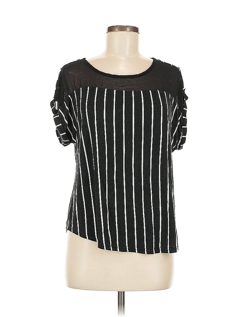 RUE21 Pre-owned Short Sleeve Top Black Square Neckline Tops