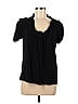 Jaloux 100% Rayon Black Short Sleeve Blouse Size M - photo 1