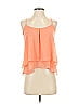 Bershka 100% Polyester Orange Sleeveless Blouse Size S - photo 1