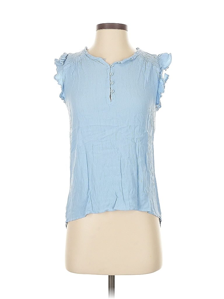 Pre-owned Ann Taylor Loft Sleeveless Blouse In Blue
