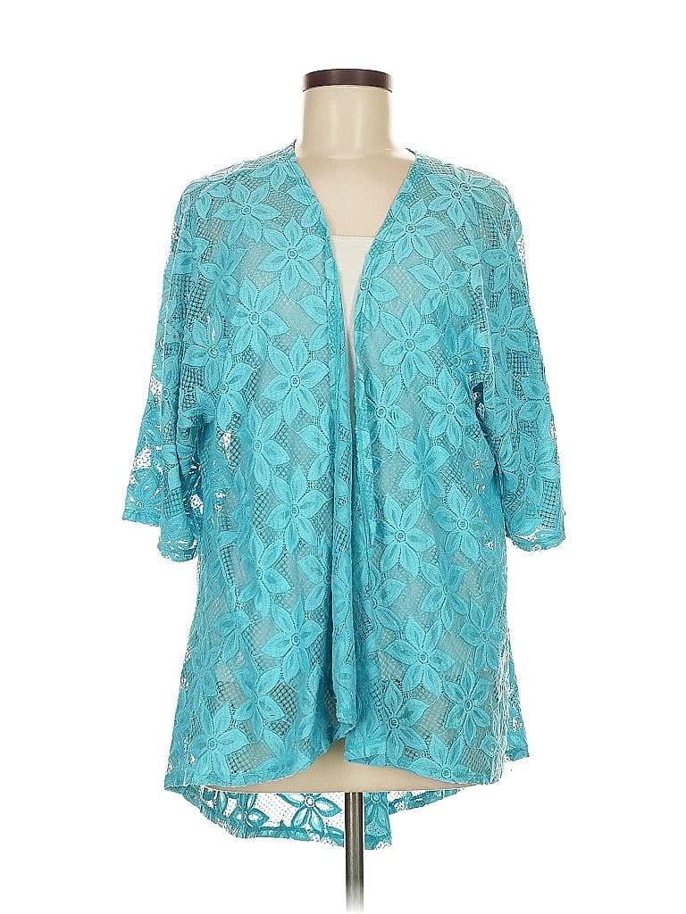 Pre-owned Lularoe Kimono In Blue