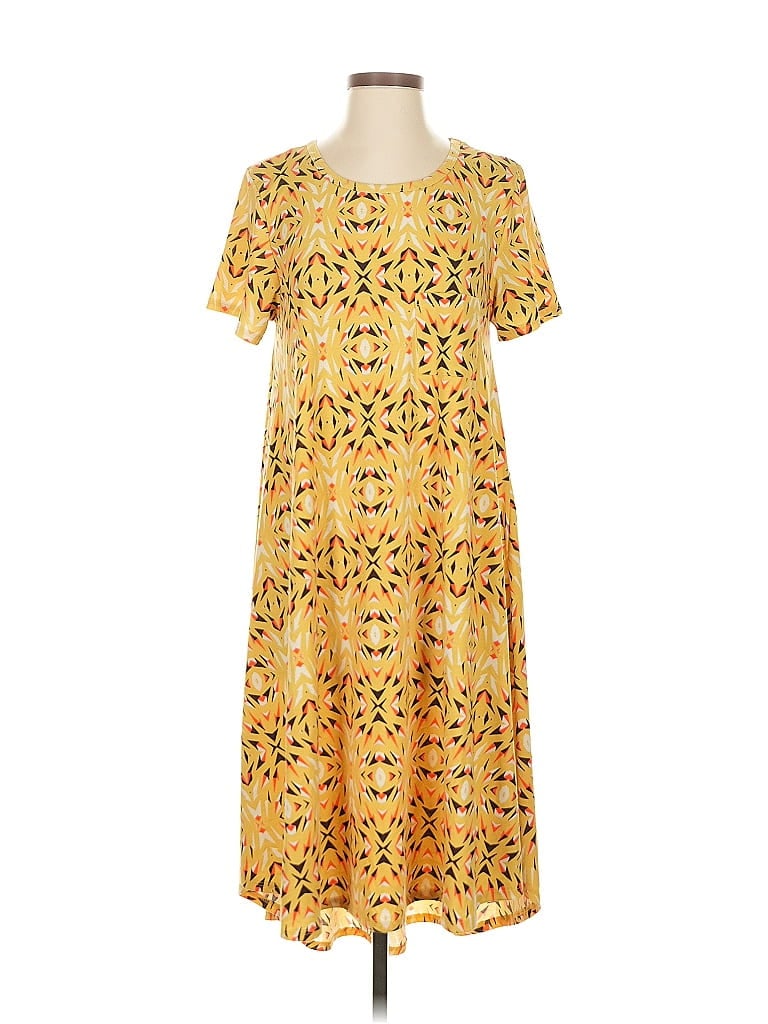 Pre-owned Lularoe Casual Dress In Yellow