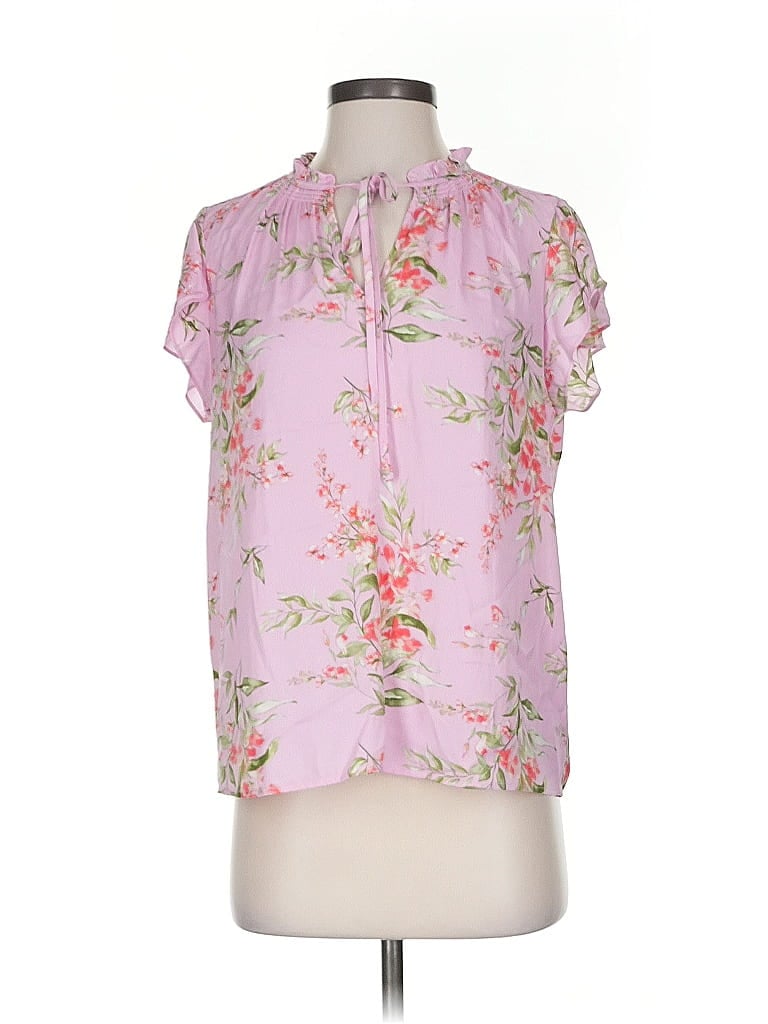 Pre-owned Maison D' Amelie Short Sleeve Blouse In Pink