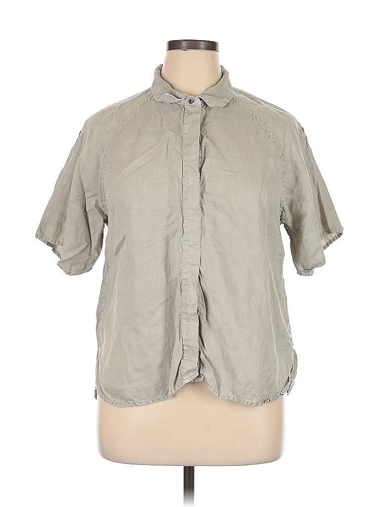Pre-owned James Perse Short Sleeve Button Down Shirt In Gray