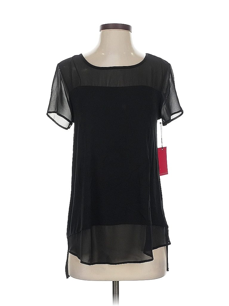 Vince Camuto Short Sleeve Blouse In Black