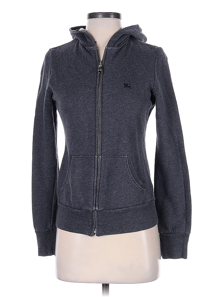 Pre-owned Burberry Blue Label Zip Up Hoodie In Gray