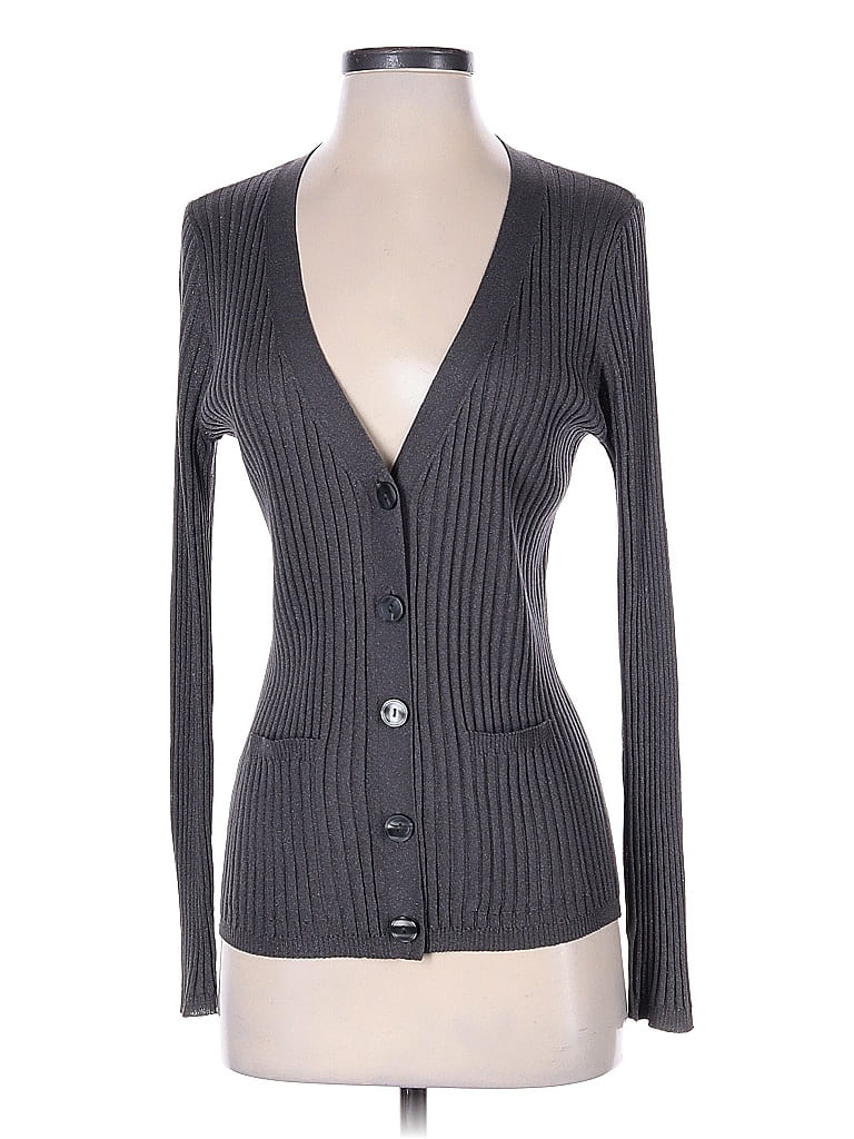 Pre-owned Ann Taylor Cardigan Sweater In Gray