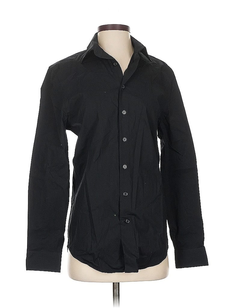 Pre-owned Express Long Sleeve Button Down Shirt In Black