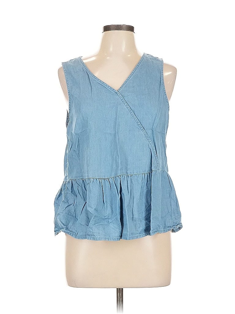Pre-owned A.n.a. A New Approach Sleeveless Blouse In Blue