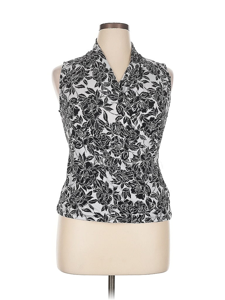 TAHARI Pre-owned Sleeveless Blouse In Silver
