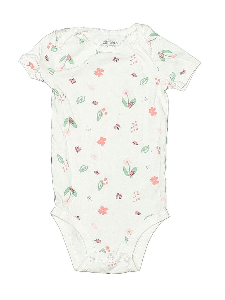 CARTER'S Pre-owned Babies' Short Sleeve Onesie In Green